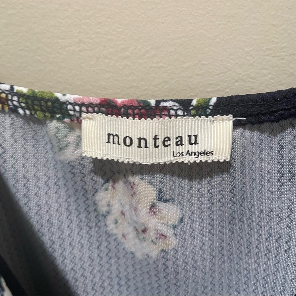 Monteau Floral Sleeveless Fit and Flare Mini Dress Black Size XS - Picture 7 of 7